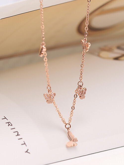 14K 18K 럭키나비 참장식 레이어드 목걸이