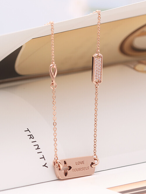 14K 18K 러브유얼셀프 레터링 태그목걸이