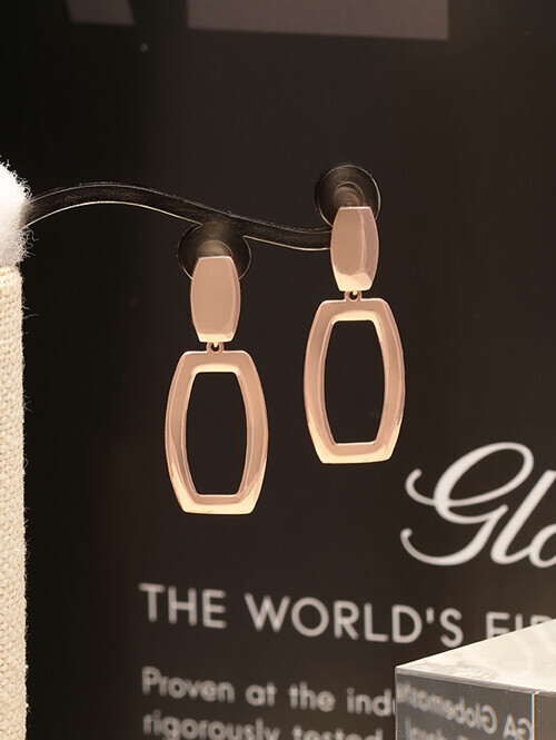 14K 18K 제이드 스퀘어 귀걸이