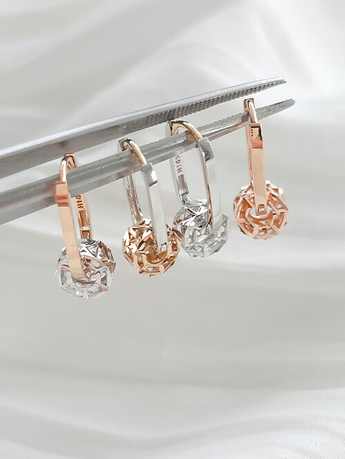 14K 18K 셀리만 클립 볼 귀걸이(분리형)