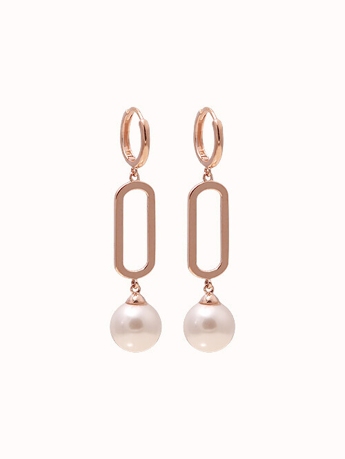 14K 18K 로더 진주 클립 드롭귀걸이