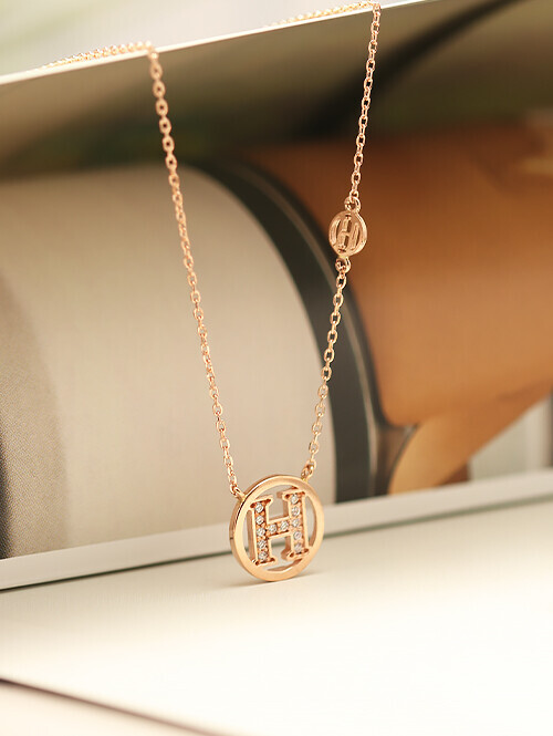 14K 18K 하리아 H 써클 목걸이