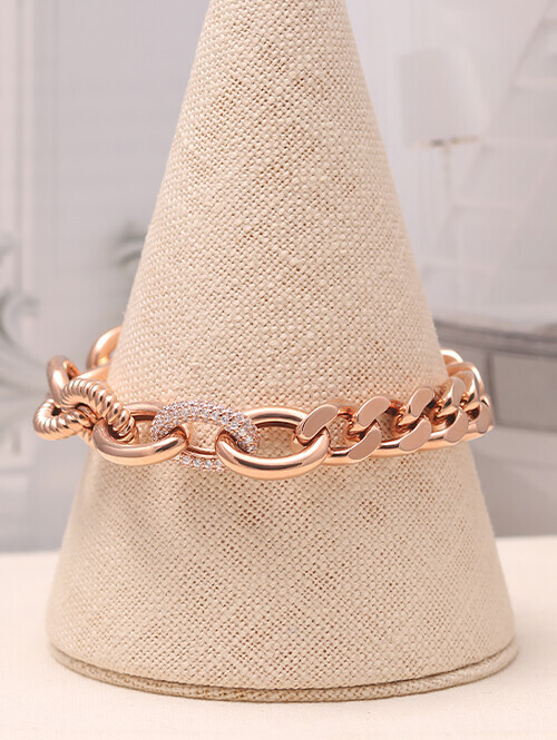 14K 18K 가에르 볼드 언발체인 사슬팔찌