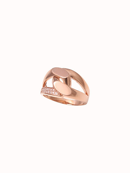 14K 18K 디레딕 볼드 큐빅 체인 반지