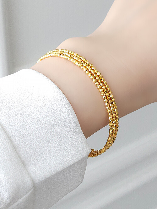 24K 순금 5.6g기준 컷팅볼 뱅글텐션 세줄 순금팔찌