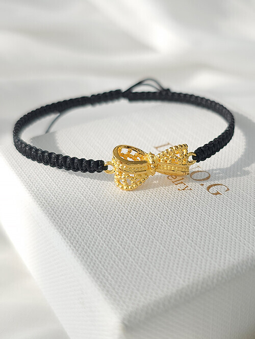 24K 순금 3.75g 레이스 리본 매듭팔찌