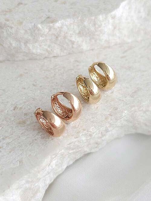 14K 18K 볼록물방울 미니링 원터치 귀걸이