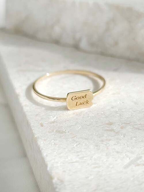 14K 18K 마로네 굿럭 각인반지