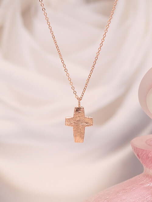 14K 18K 리버서블 빈티지 양면 십자가 목걸이