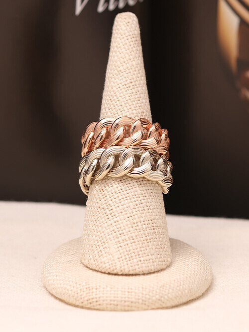 14K 18K 파블라 볼륨 체인 반지