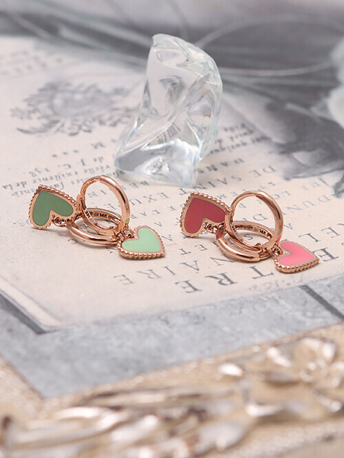 14K 18K 소다팝 민트 핑크 에폭시 귀걸이