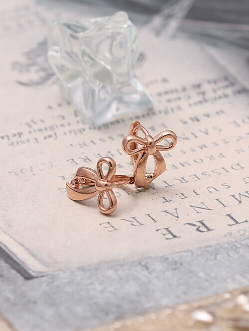 14K 18K 브릴랑 볼륨 리본타이 귀걸이