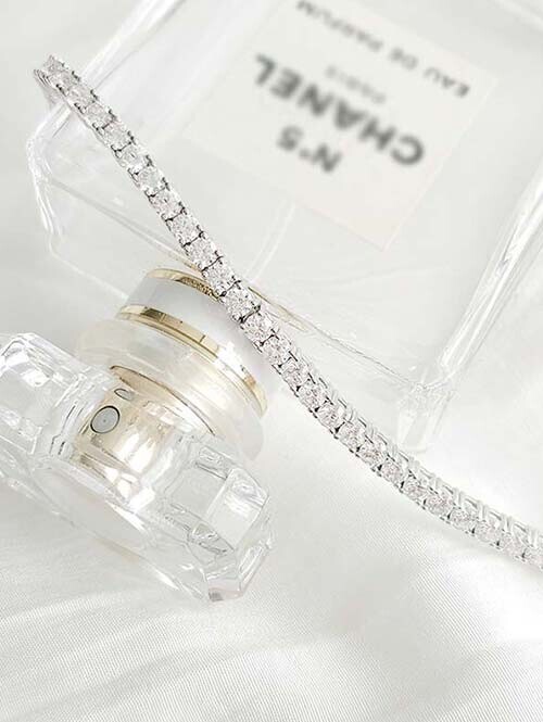 925실버 은 3mm 화이트큐빅 레이어드 테니스팔찌