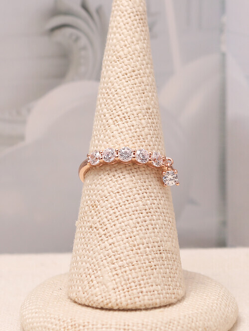 14K 18K 휠렛 레이어드 큐빅딸랑이 반지