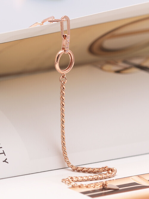 14K 18K 캐주얼 써클 할로우 클립체인 언발팔찌
