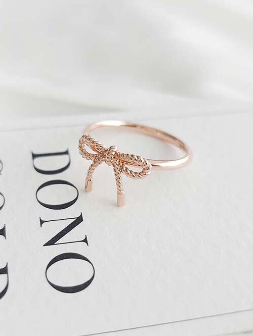 14K 18K 젤리나 로프 리본 반지