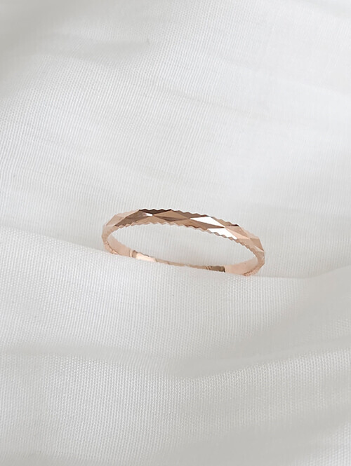14K 18K 라자냐 컷팅 스키니 레이어드 반지