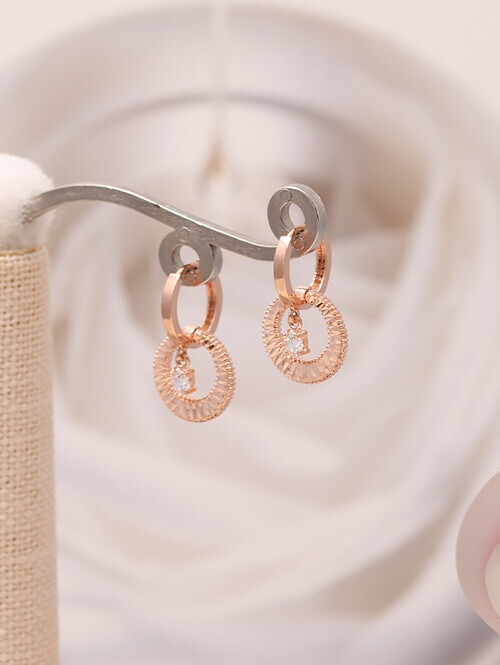 14K 18K 델렘 유니크 컷팅큐빅 써클귀걸이