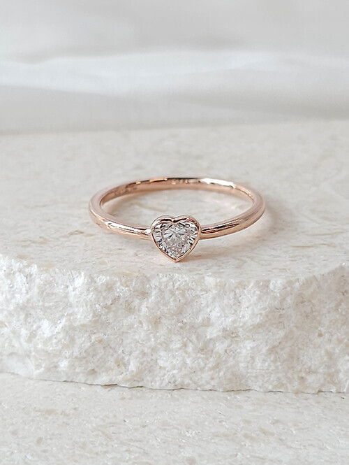 14K 18K 펜시컷 하트 3부 랩다이아몬드 반지