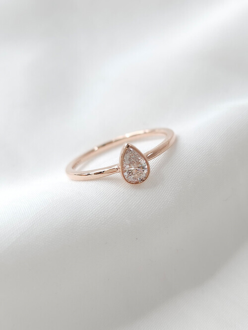 14K 18K 펜시컷 물방울 3부 랩다이아몬드 반지