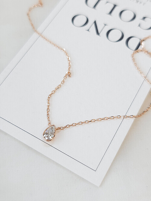 14K 18K 펜시컷 물방울 2부 랩다이아몬드 목걸이