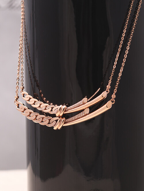 14K 18K 프로방스 언발 매듭스틱 체인 목걸이 (대 사이즈)