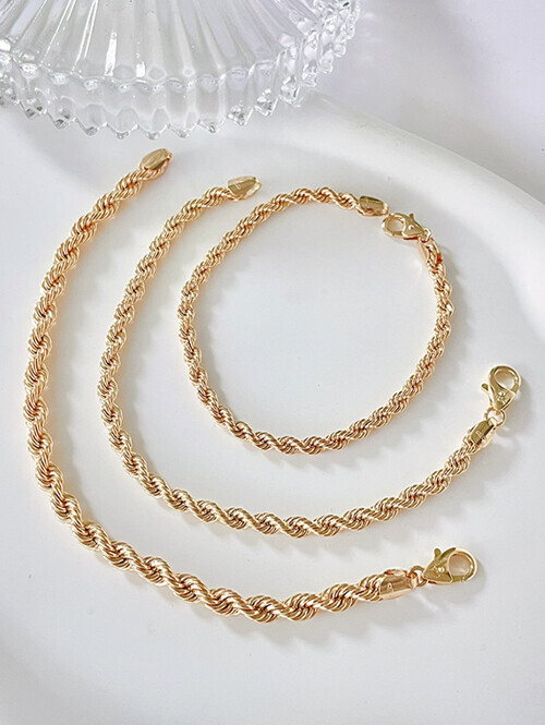 14K 18K 꽈베기 체인 팔찌 ( 대사이즈)