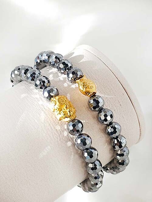 24K 순금 0.4g기준 테라헤르츠 원석 비휴 팔찌 재물운 건강 효도선물