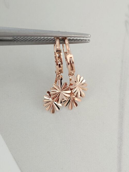 (신상 런칭 챌린지) 14K 18K 더블드롭 플라워 레이어드 귀걸이